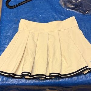Women's Cream Skirt with Navy Trim